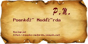 Psenkó Medárda névjegykártya